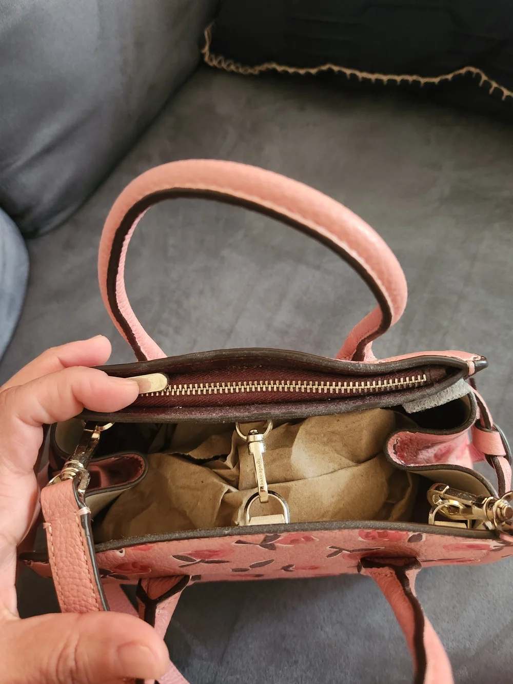 Kate Spade Knott Ditsy Rose Leather Satchel